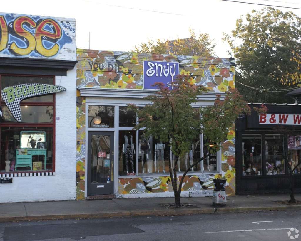 Exterior view of the retail space at 1147 Euclid Avenue Northeast, Atlanta, GA, leased through Stratus Property Group.