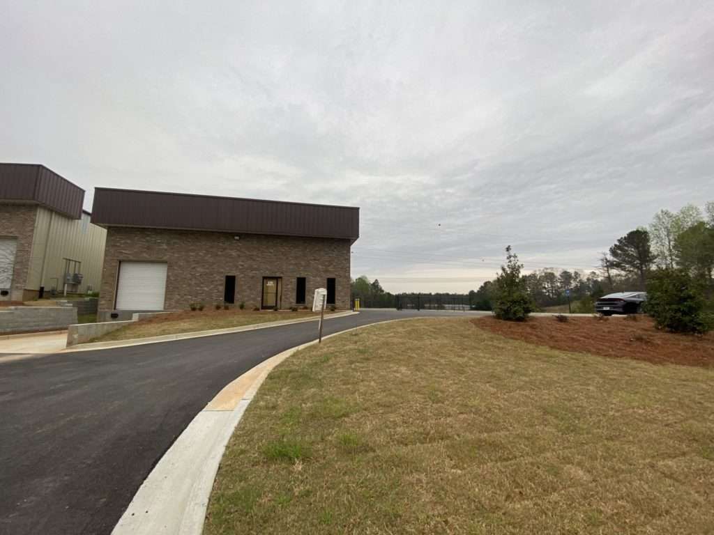 Exterior view of the new 5,000 sq ft flex warehouse at 170 Promenade Parkway, Fayetteville, GA, leased by Stratus Property Group.